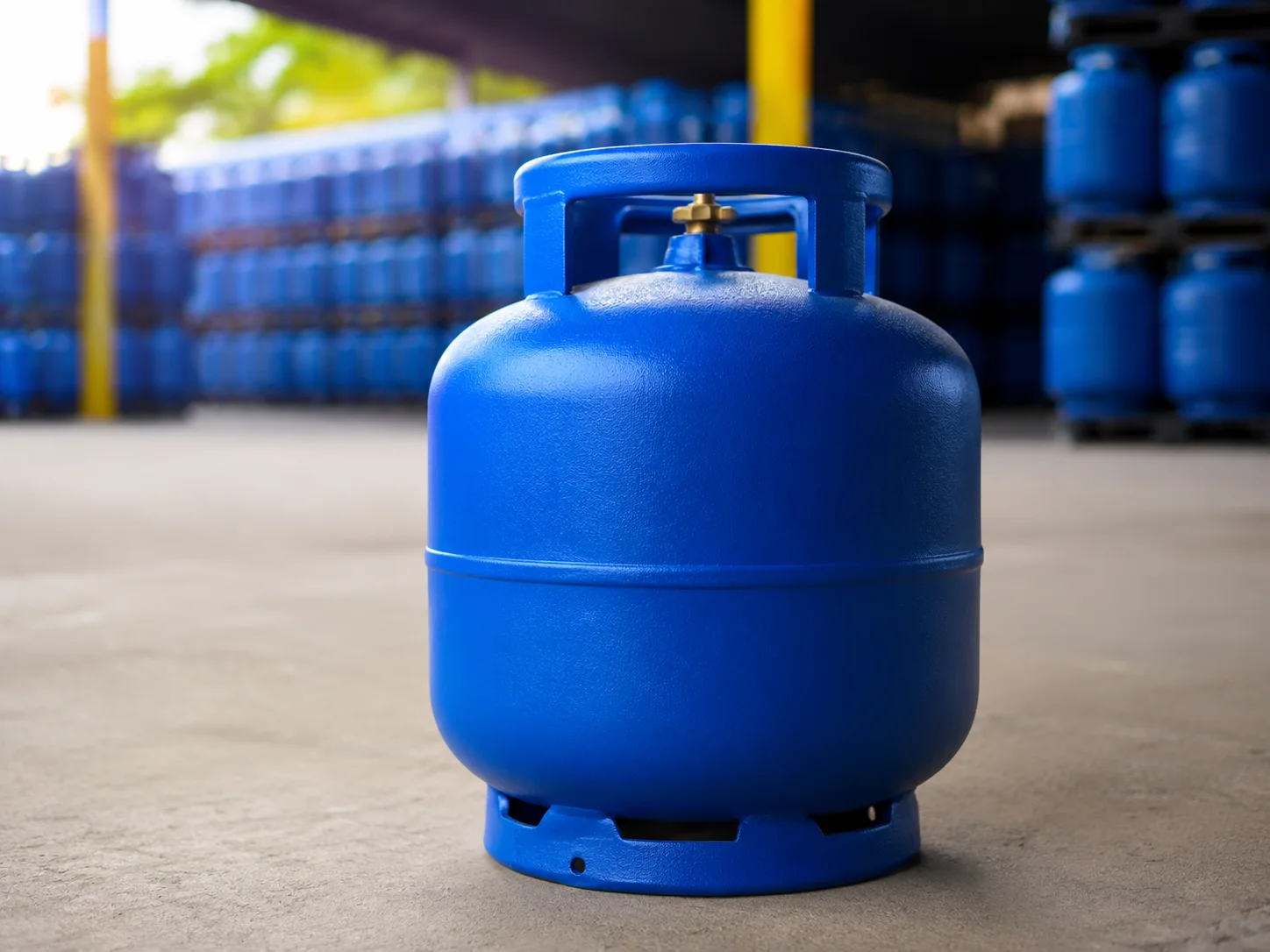 Botijão azul de gás de cozinha