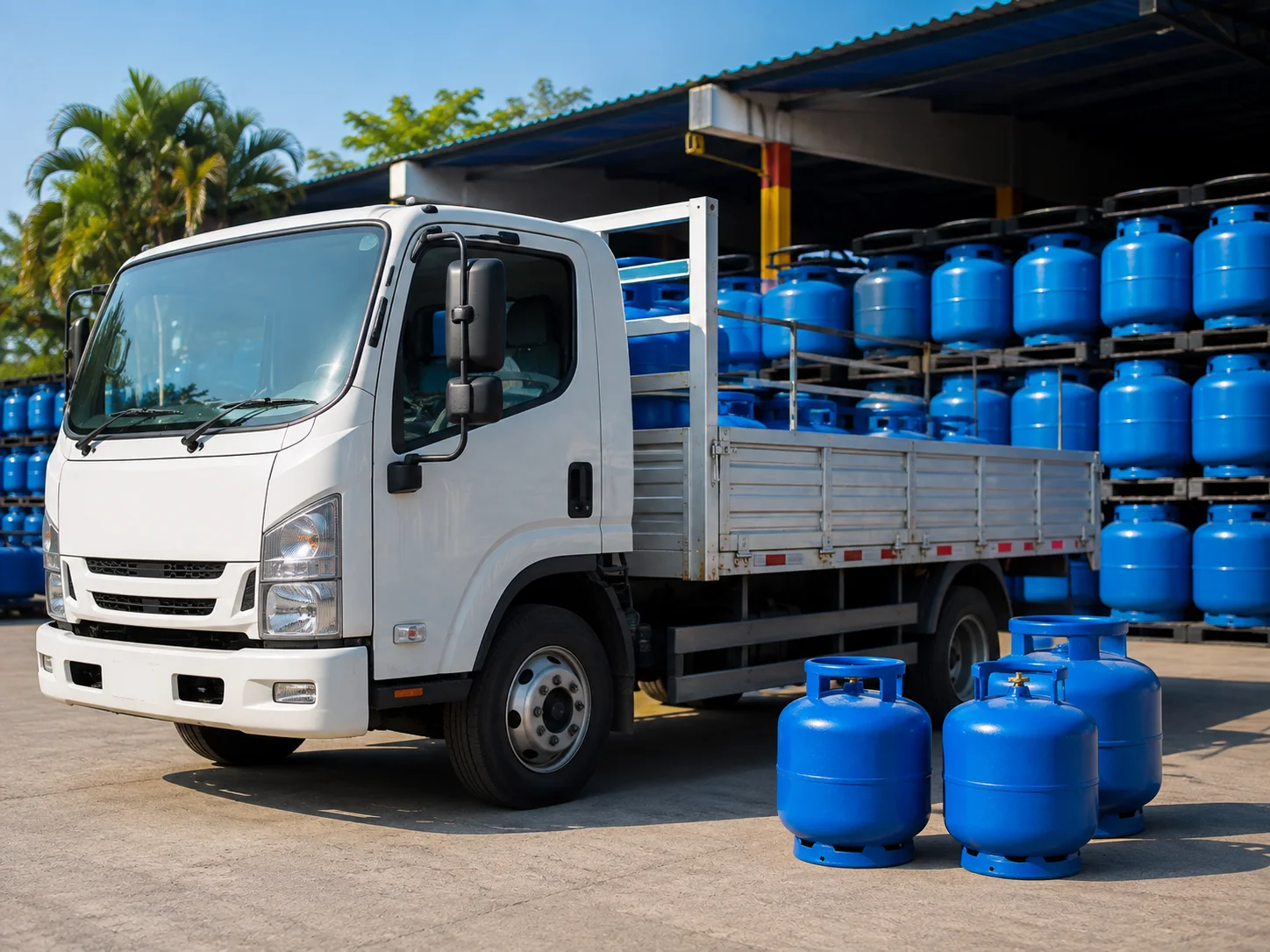 Imagem ilustrativa de veículo para transporte de botijões de gás